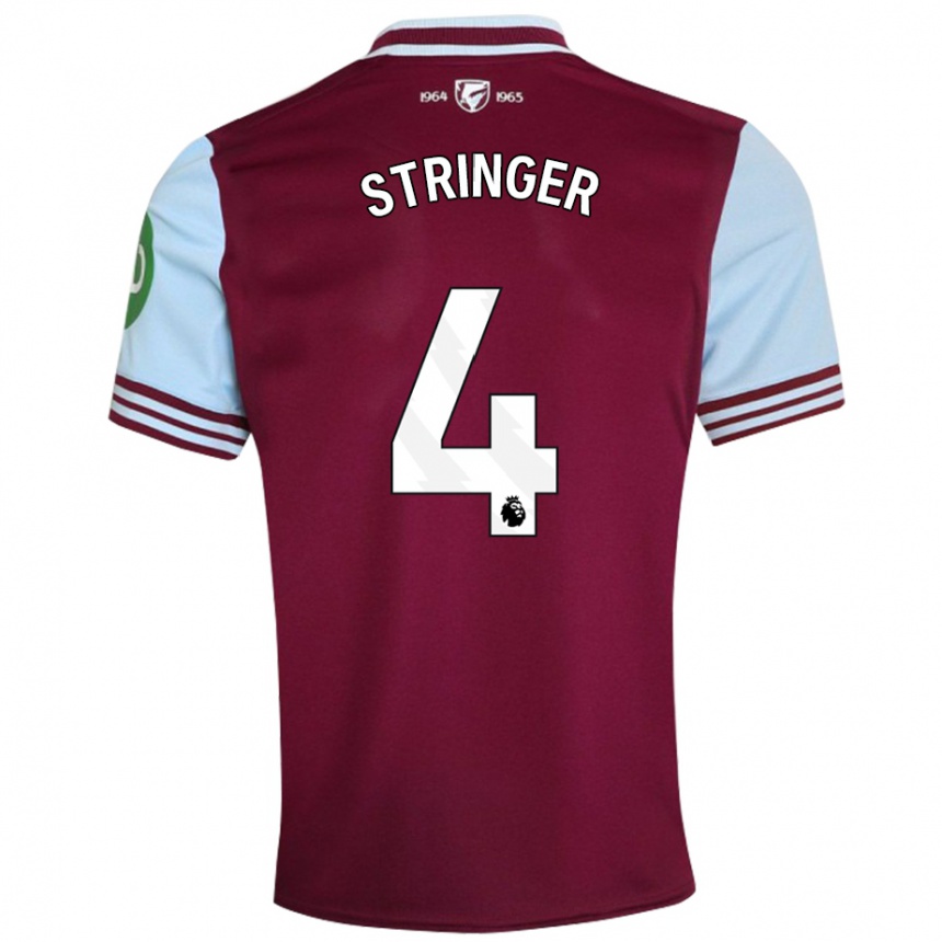 Women Football Abbey Leigh Stringer #4 Dark Red Home Jersey 2024/25 T-Shirt