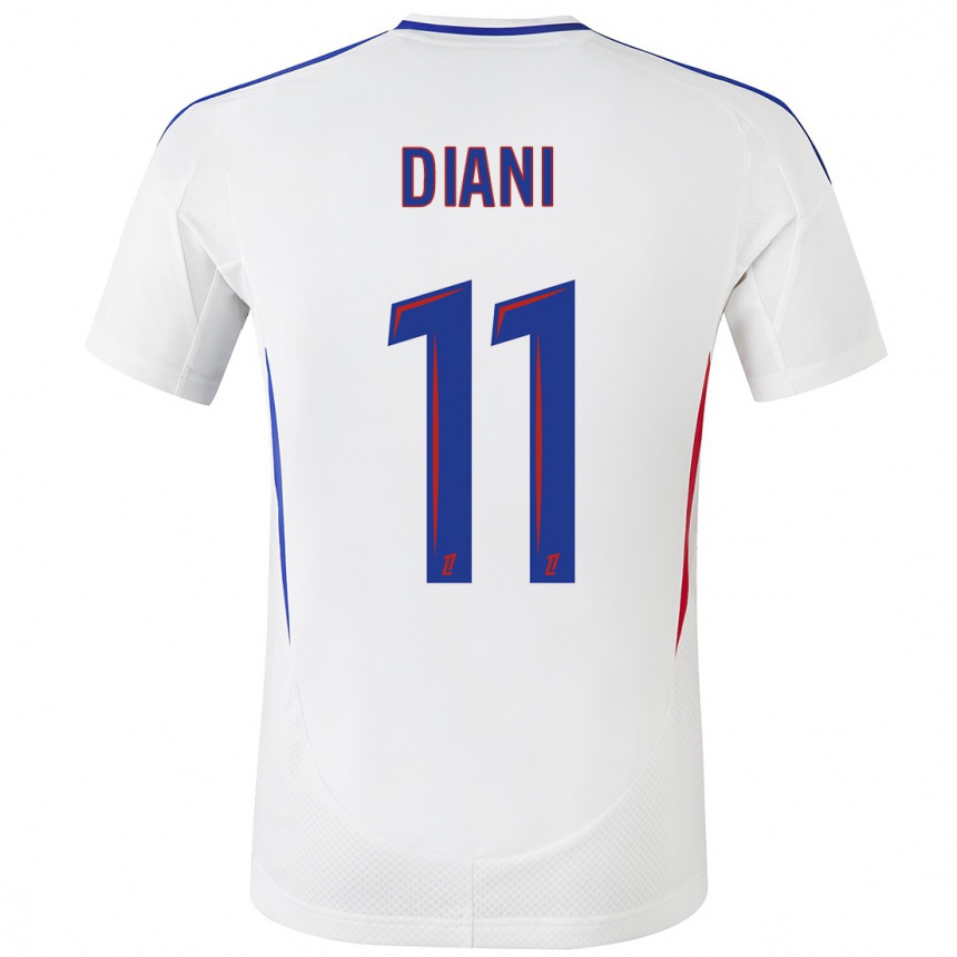 Women Football Kadidiatou Diani #11 White Blue Home Jersey 2024/25 T-Shirt