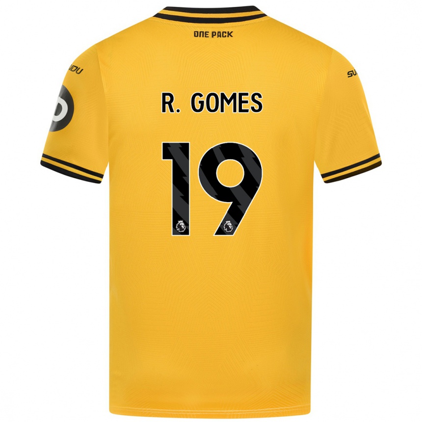 Women Football Rodrigo Gomes #19 Yellow Home Jersey 2024/25 T-Shirt