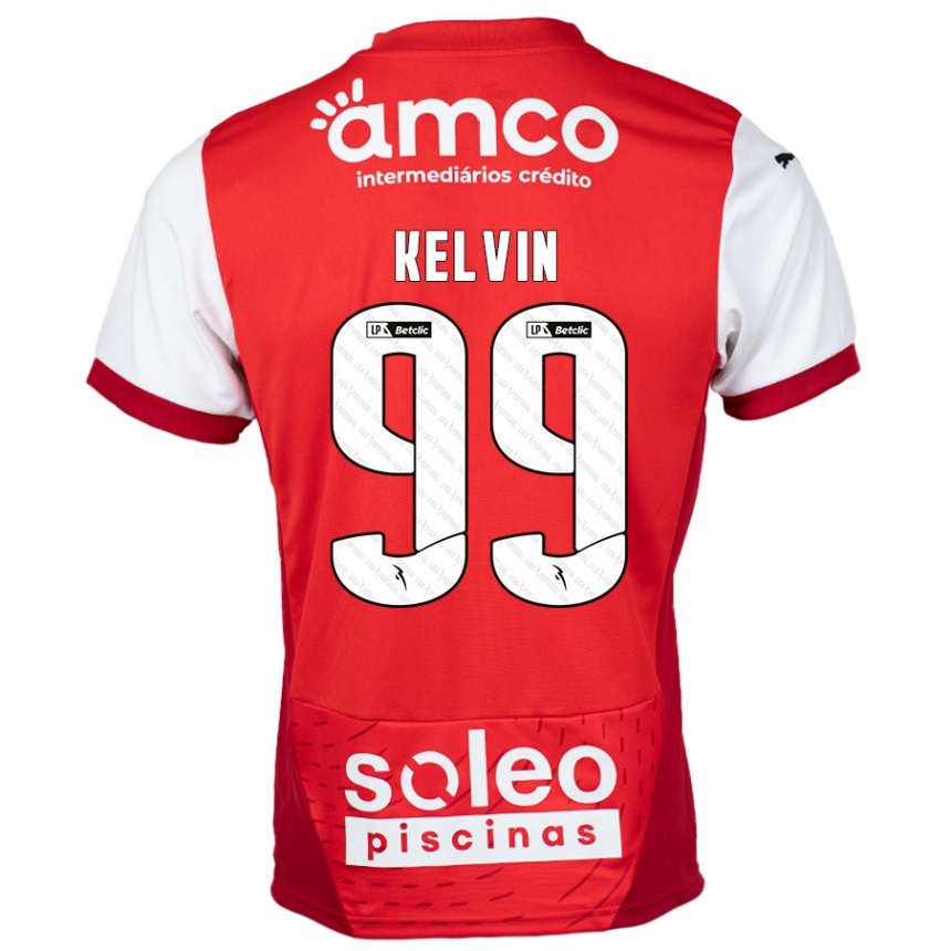 Women Football Kauan Kelvin #99 Red White Home Jersey 2024/25 T-Shirt