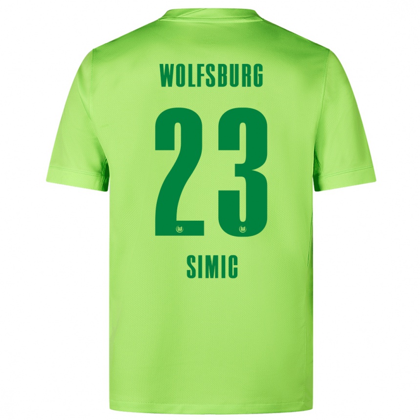 Women Football Karlo Simic #23 Fluorescent Green Home Jersey 2024/25 T-Shirt