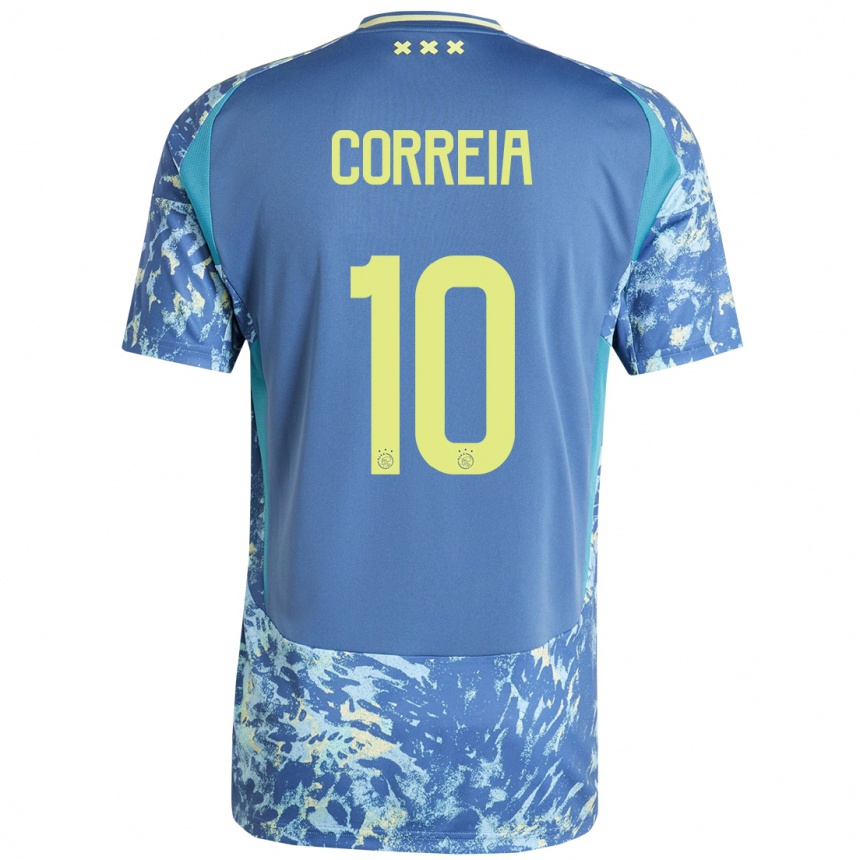 Women Football Tim Correia #10 Grey Blue Yellow Away Jersey 2024/25 T-Shirt