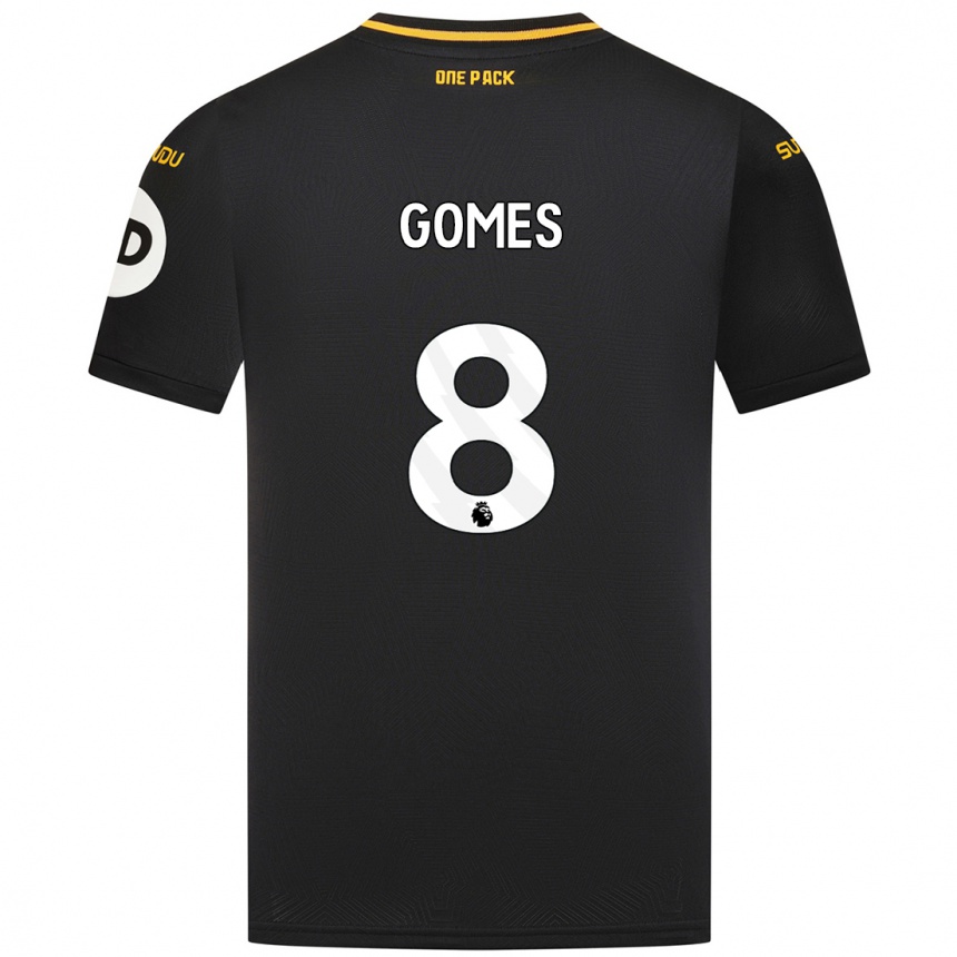 Women Football João Gomes #8 Black Away Jersey 2024/25 T-Shirt