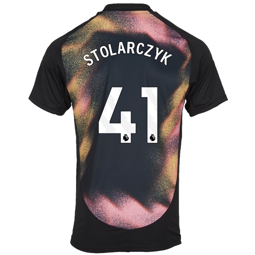 Women Football Jakub Stolarczyk #41 Black White Away Jersey 2024/25 T-Shirt