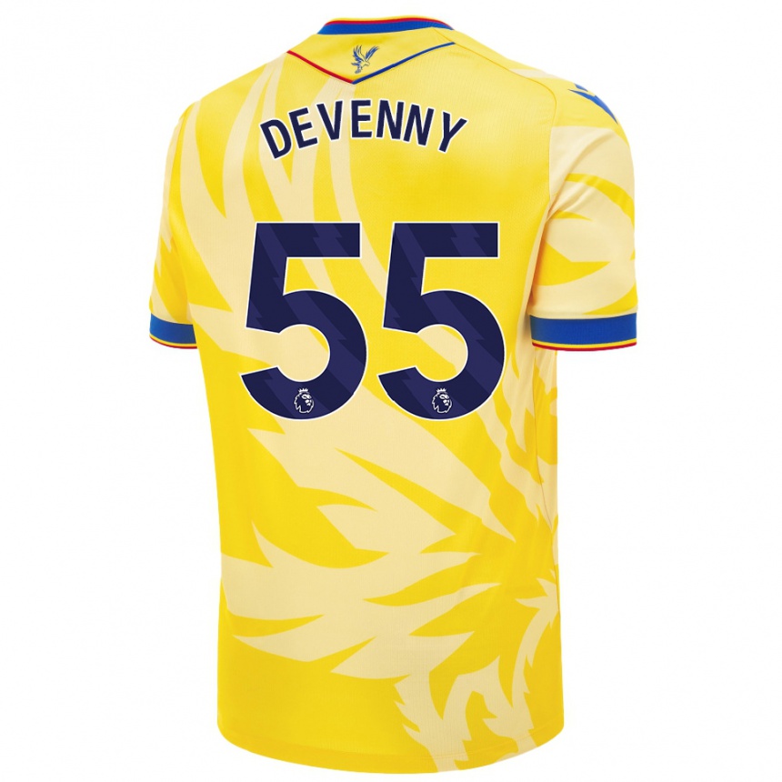 Women Football Justin Devenny #55 Yellow Away Jersey 2024/25 T-Shirt