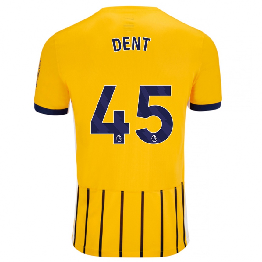 Women Football Lily Dent #45 Gold Blue Pinstripes Away Jersey 2024/25 T-Shirt