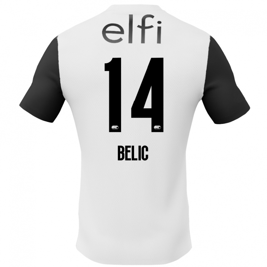 Women Football Kristijan Belic #14 White Black Away Jersey 2024/25 T-Shirt