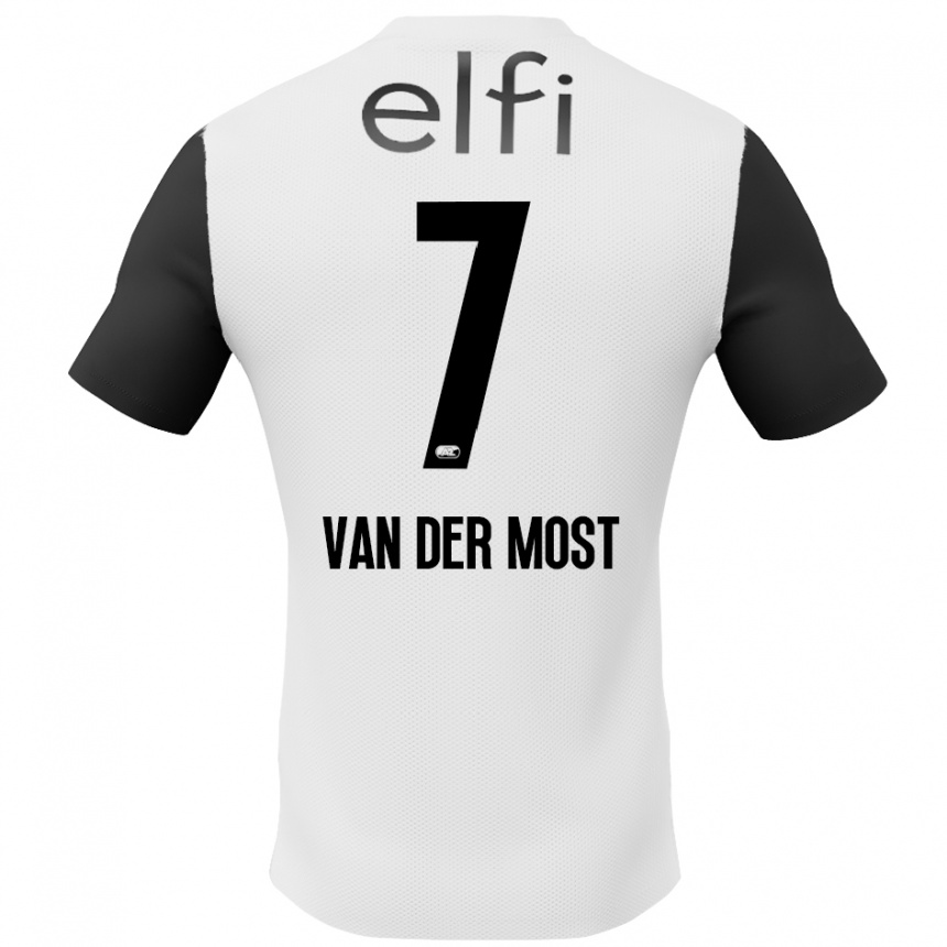 Women Football Veerle Van Der Most #7 White Black Away Jersey 2024/25 T-Shirt