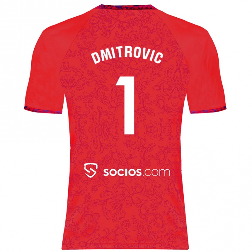 Women Football Marko Dmitrović #1 Red Away Jersey 2024/25 T-Shirt