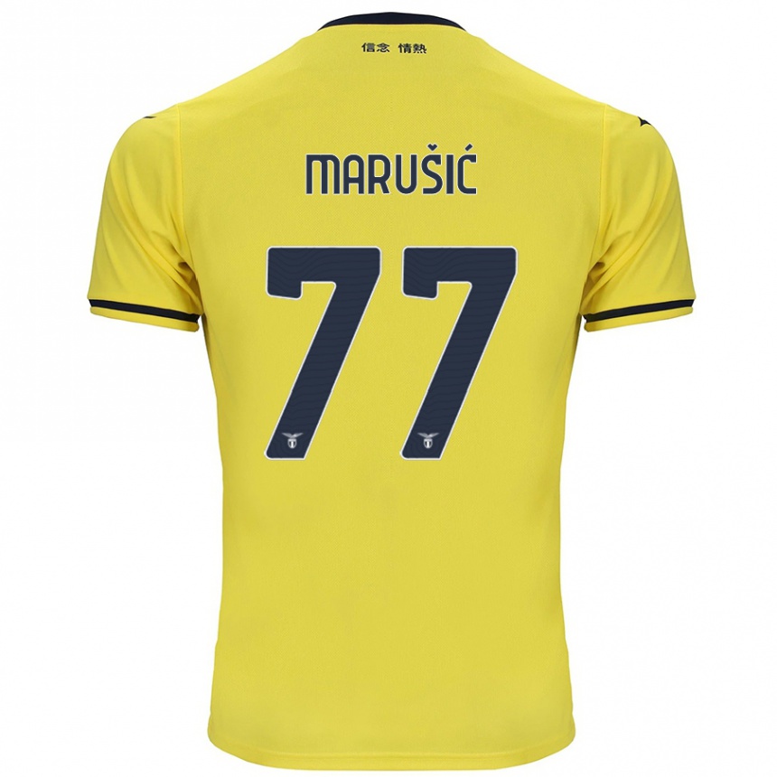 Women Football Adam Marusic #77 Yellow Away Jersey 2024/25 T-Shirt