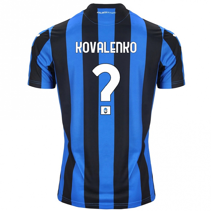 Kids Football Viktor Kovalenko #0 Blue Black Home Jersey 2024/25 T-Shirt