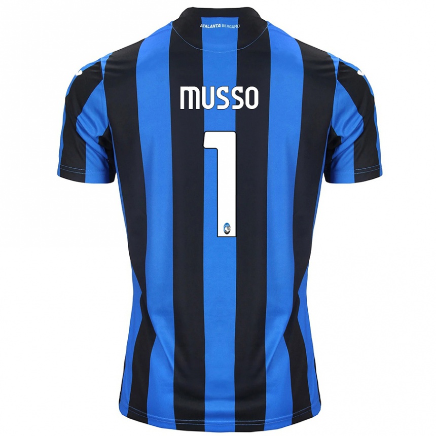 Kids Football Juan Musso #1 Blue Black Home Jersey 2024/25 T-Shirt