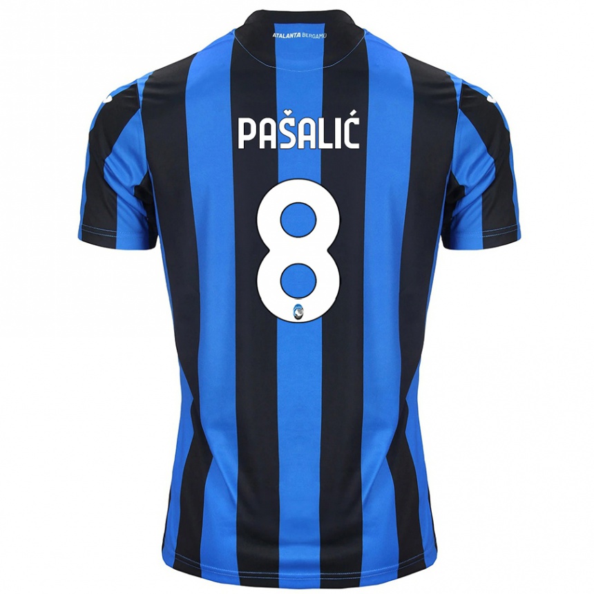 Kids Football Mario Pasalic #8 Blue Black Home Jersey 2024/25 T-Shirt