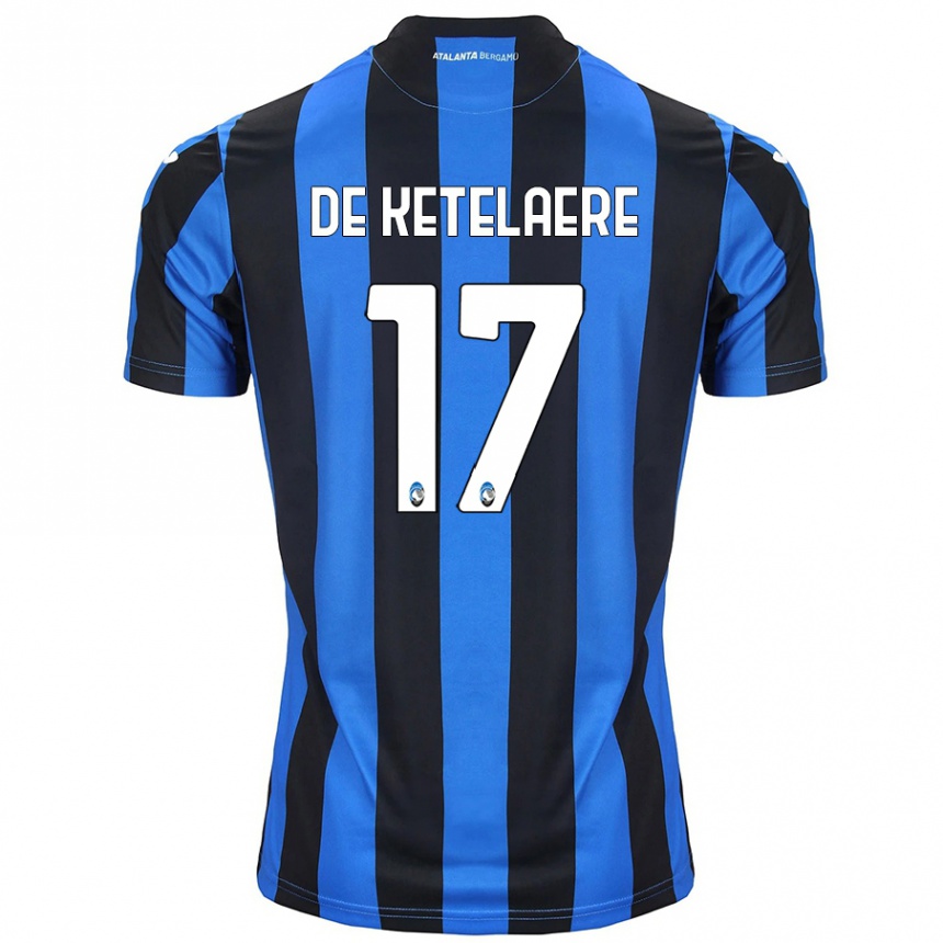 Kids Football Charles De Ketelaere #17 Blue Black Home Jersey 2024/25 T-Shirt