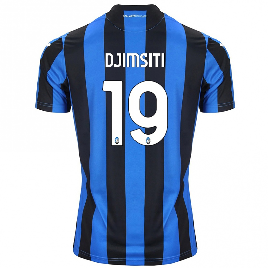 Kids Football Berat Djimsiti #19 Blue Black Home Jersey 2024/25 T-Shirt