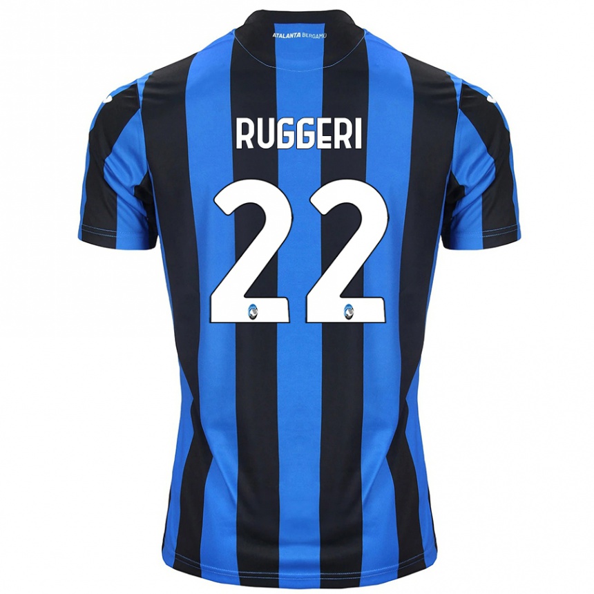 Kids Football Matteo Ruggeri #22 Blue Black Home Jersey 2024/25 T-Shirt