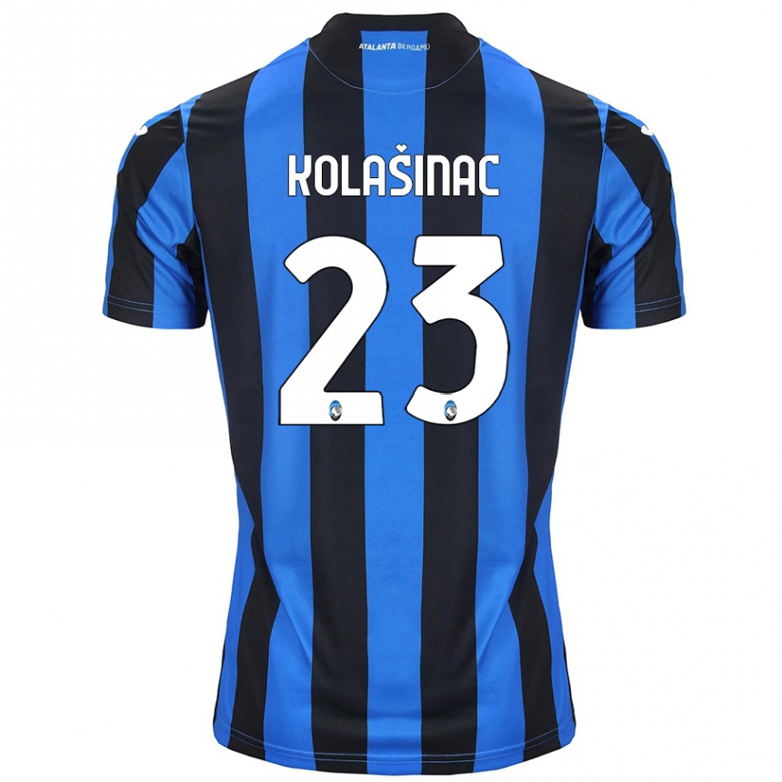 Kids Football Sead Kolasinac #23 Blue Black Home Jersey 2024/25 T-Shirt