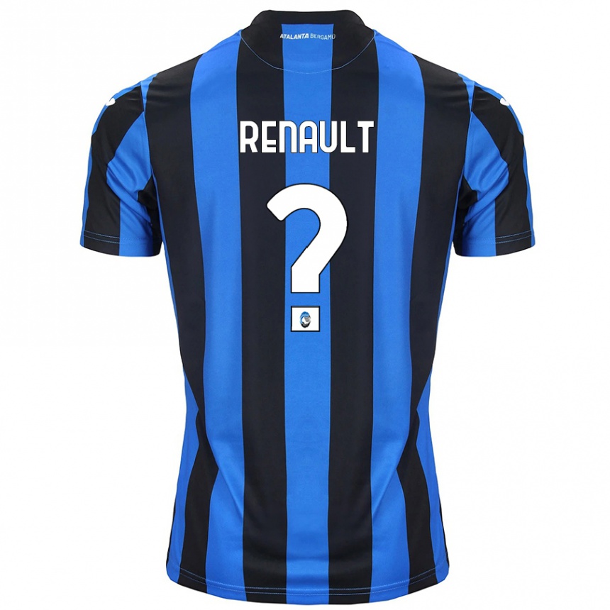 Kids Football Guillaume Renault #0 Blue Black Home Jersey 2024/25 T-Shirt