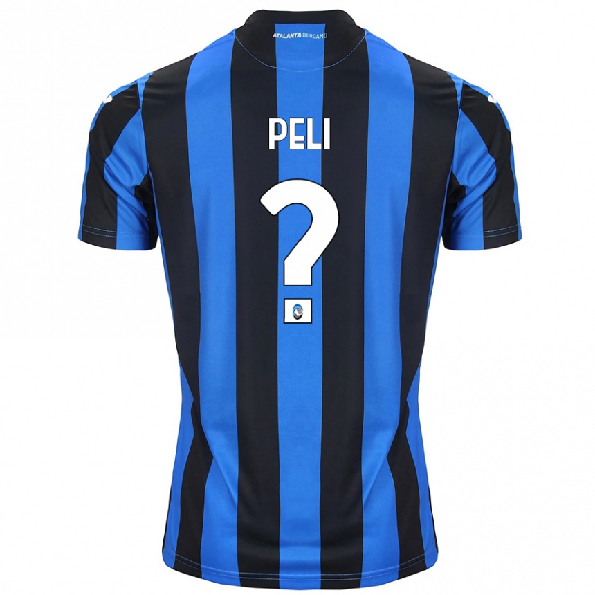 Kids Football Lorenzo Peli #0 Blue Black Home Jersey 2024/25 T-Shirt