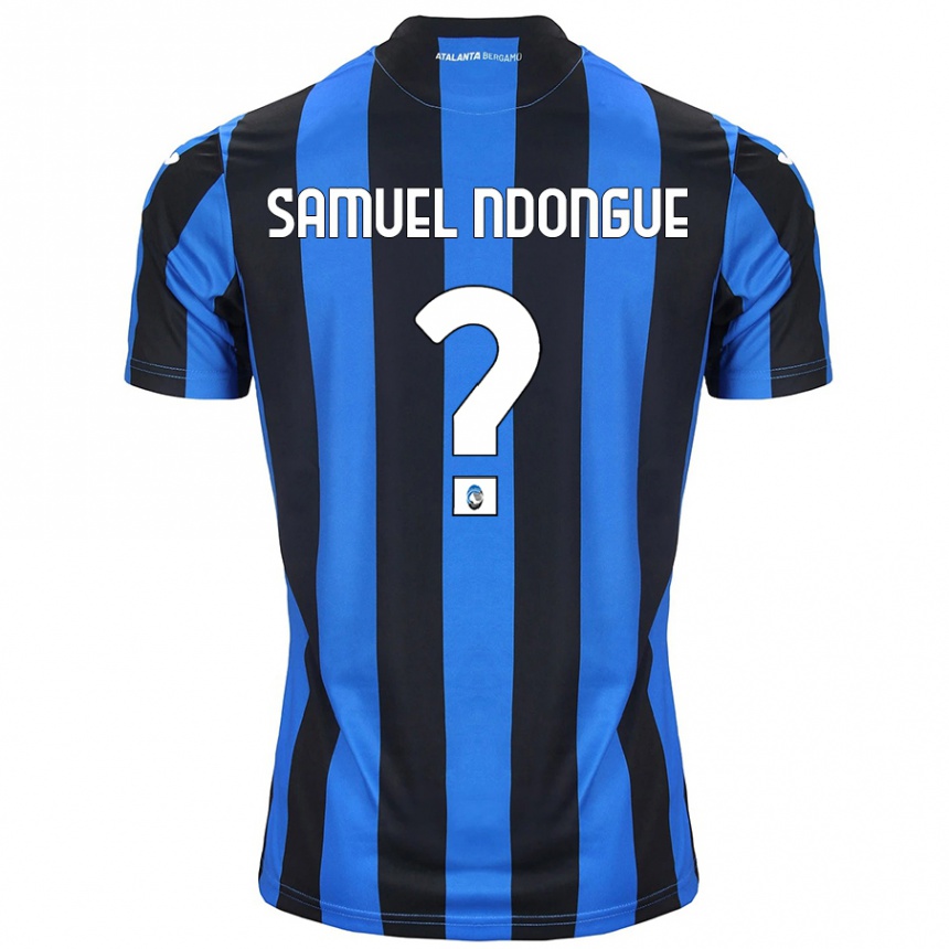 Kids Football Frederick Samuel Ndongue #0 Blue Black Home Jersey 2024/25 T-Shirt