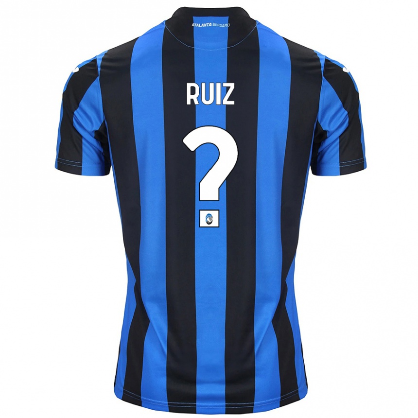 Kids Football Gerard Ruiz #0 Blue Black Home Jersey 2024/25 T-Shirt