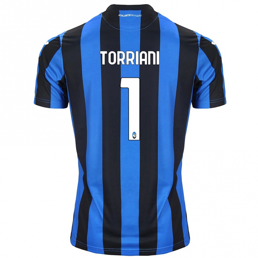 Kids Football Andrea Torriani #1 Blue Black Home Jersey 2024/25 T-Shirt