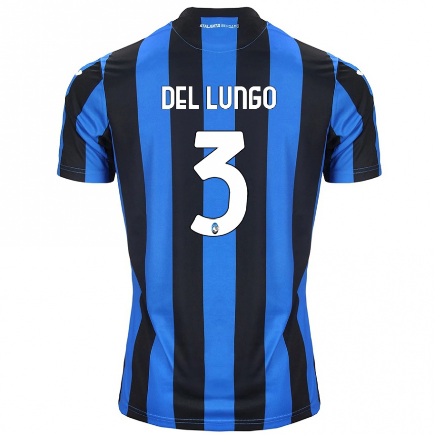 Kids Football Tommaso Del Lungo #3 Blue Black Home Jersey 2024/25 T-Shirt