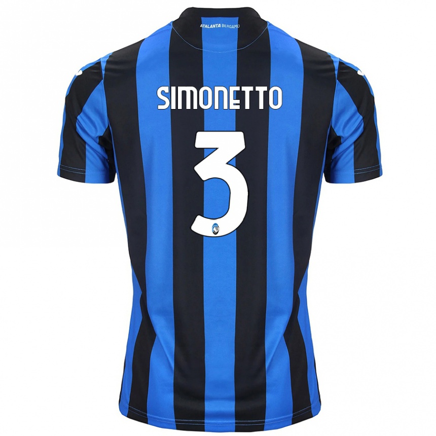 Kids Football Federico Simonetto #3 Blue Black Home Jersey 2024/25 T-Shirt