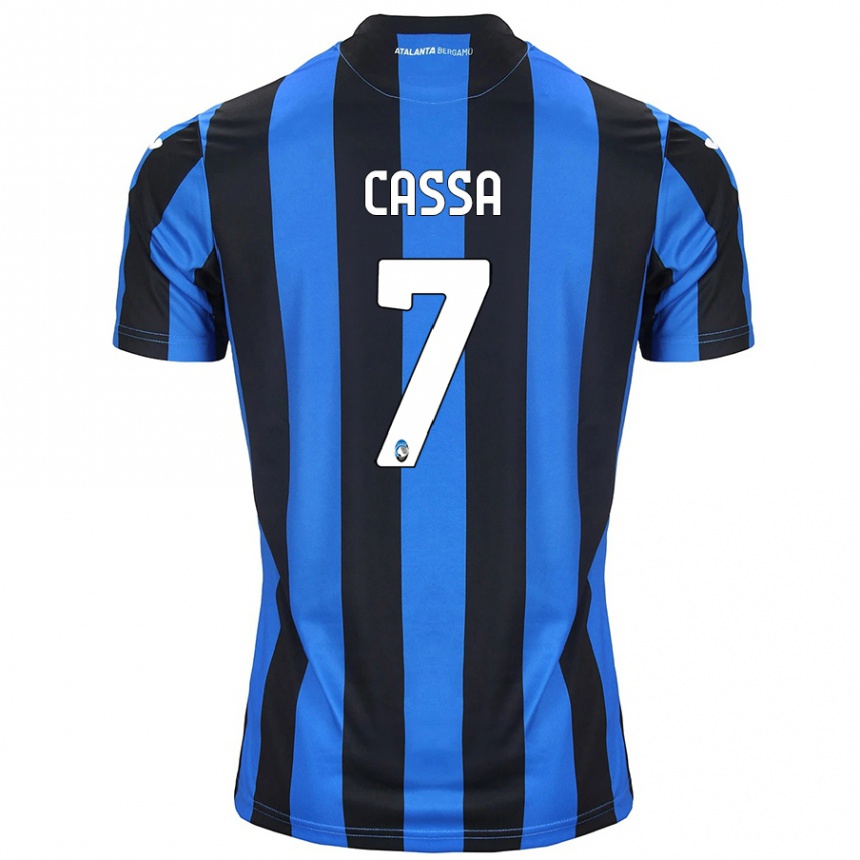 Kids Football Federico Cassa #7 Blue Black Home Jersey 2024/25 T-Shirt