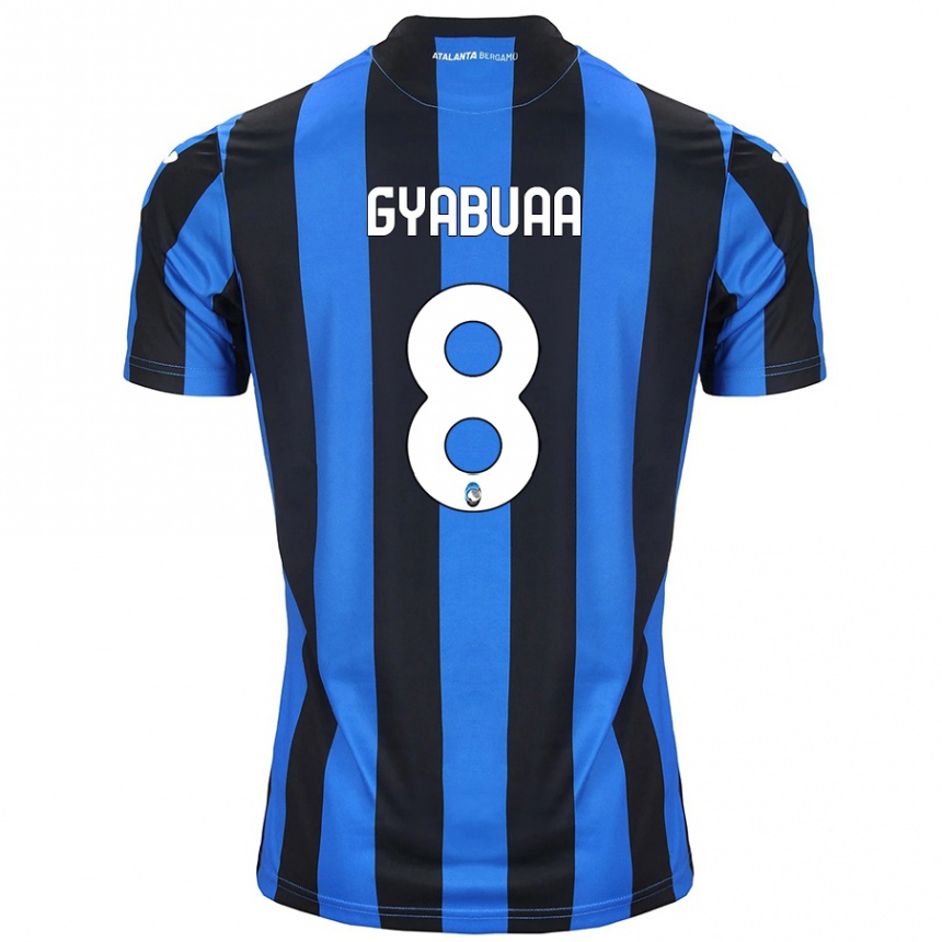 Kids Football Emmanuel Gyabuaa #8 Blue Black Home Jersey 2024/25 T-Shirt