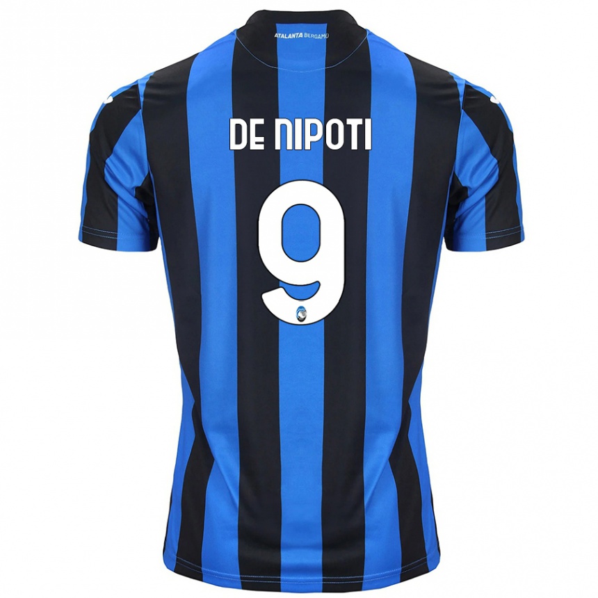 Kids Football Tommaso De Nipoti #9 Blue Black Home Jersey 2024/25 T-Shirt