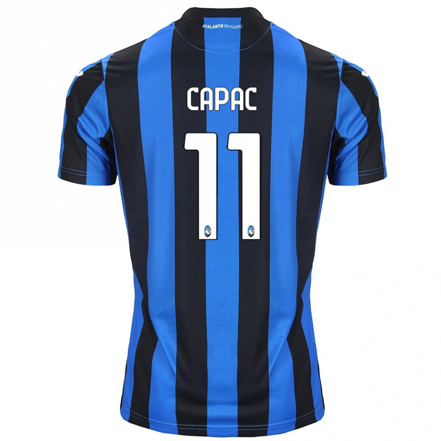 Kids Football Alexandru Capac #11 Blue Black Home Jersey 2024/25 T-Shirt