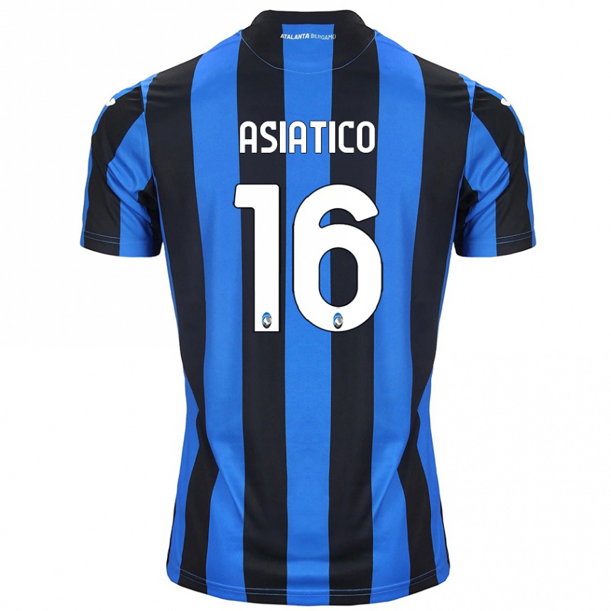 Kids Football Pietro Asiatico #16 Blue Black Home Jersey 2024/25 T-Shirt