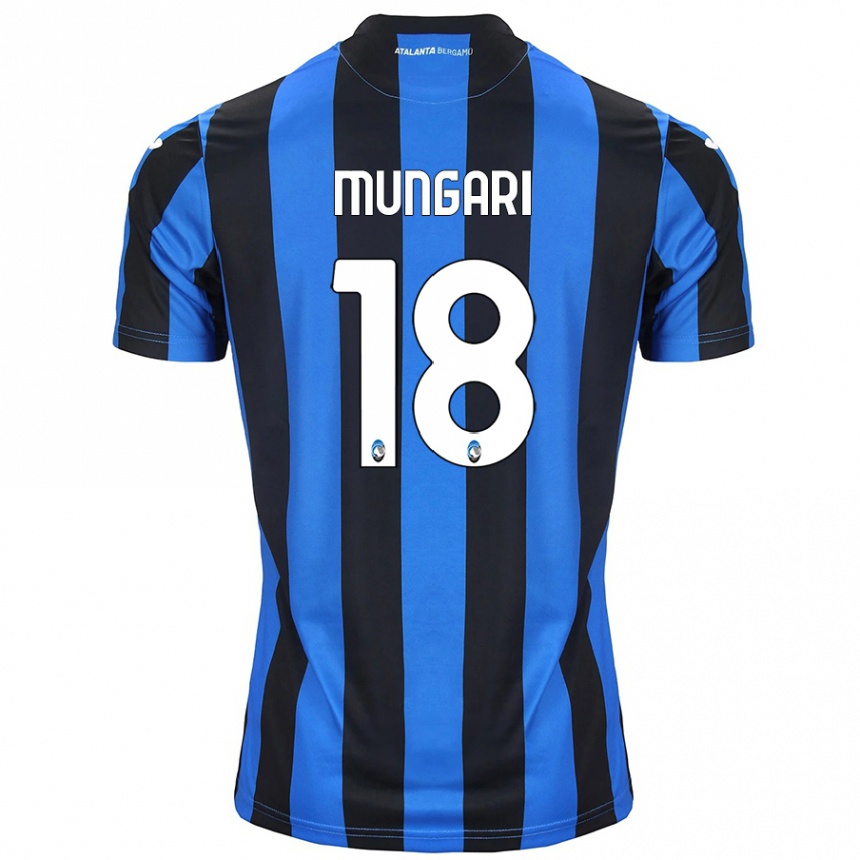 Kids Football Giuseppe Mungari #18 Blue Black Home Jersey 2024/25 T-Shirt