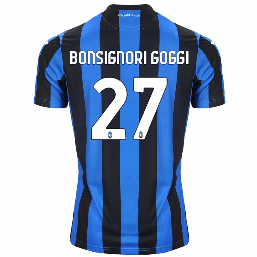 Kids Football Lorenzo Bonsignori Goggi #27 Blue Black Home Jersey 2024/25 T-Shirt