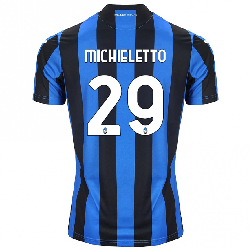 Kids Football Andrea Michieletto #29 Blue Black Home Jersey 2024/25 T-Shirt