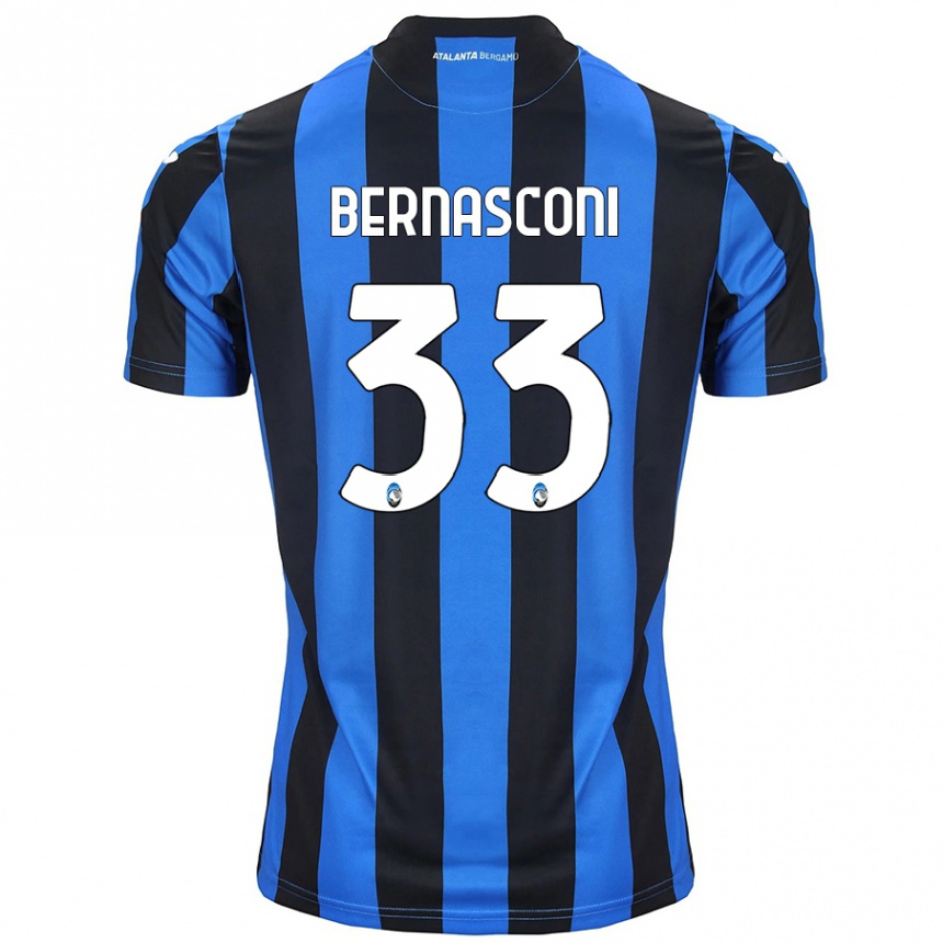 Kids Football Lorenzo Bernasconi #33 Blue Black Home Jersey 2024/25 T-Shirt