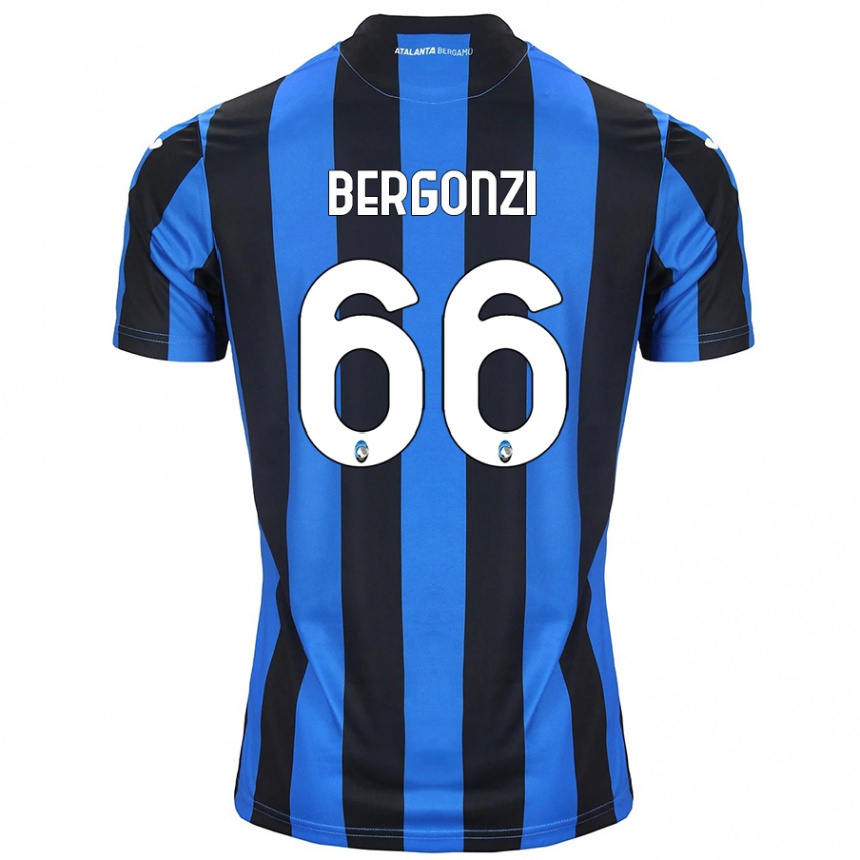 Kids Football Federico Bergonzi #66 Blue Black Home Jersey 2024/25 T-Shirt