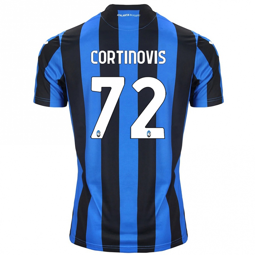 Kids Football Alessandro Cortinovis #72 Blue Black Home Jersey 2024/25 T-Shirt