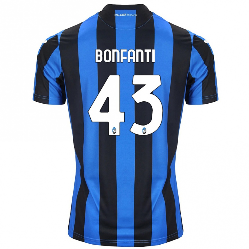 Kids Football Giovanni Bonfanti #43 Blue Black Home Jersey 2024/25 T-Shirt