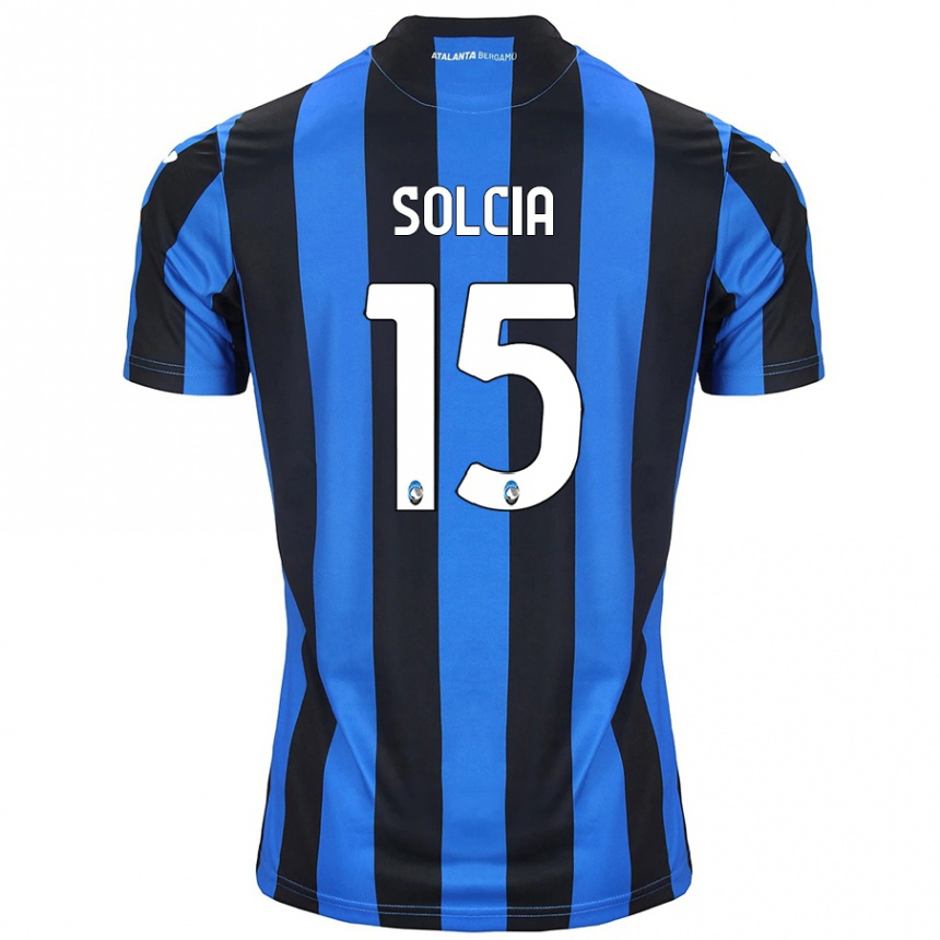 Kids Football Daniele Solcia #15 Blue Black Home Jersey 2024/25 T-Shirt