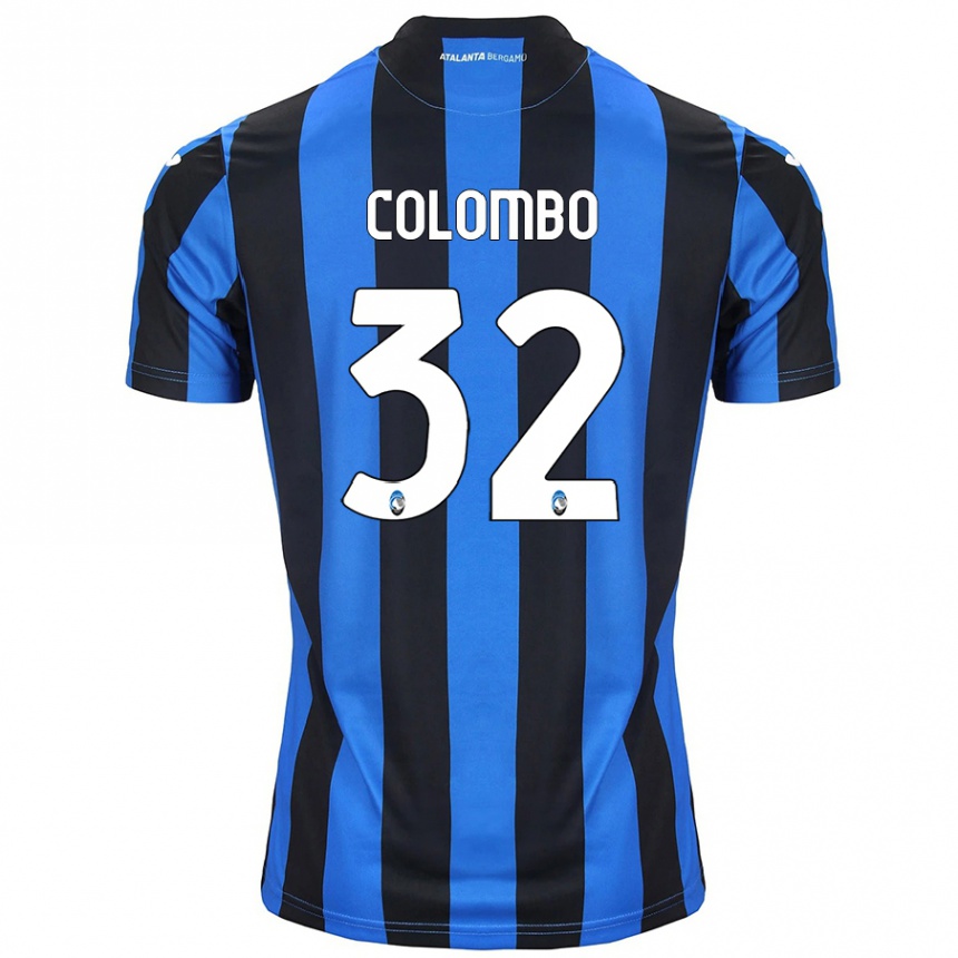 Kids Football Matteo Colombo #32 Blue Black Home Jersey 2024/25 T-Shirt