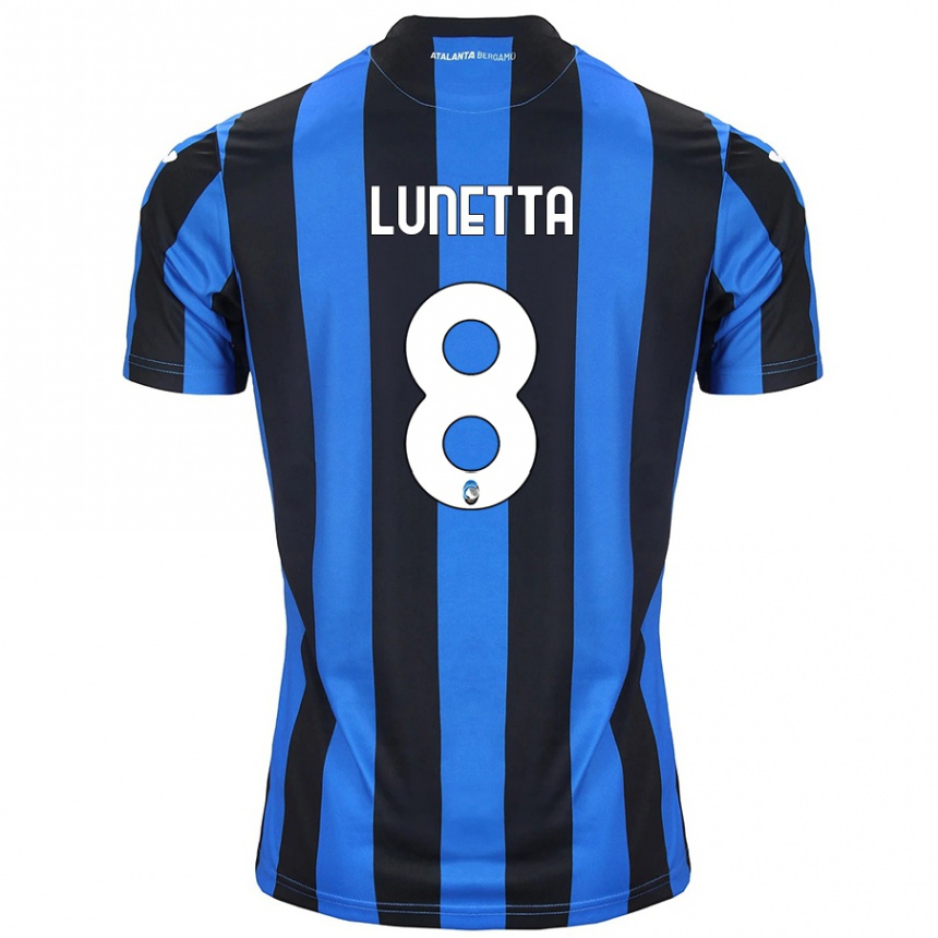 Kids Football Gabriel Lunetta #8 Blue Black Home Jersey 2024/25 T-Shirt