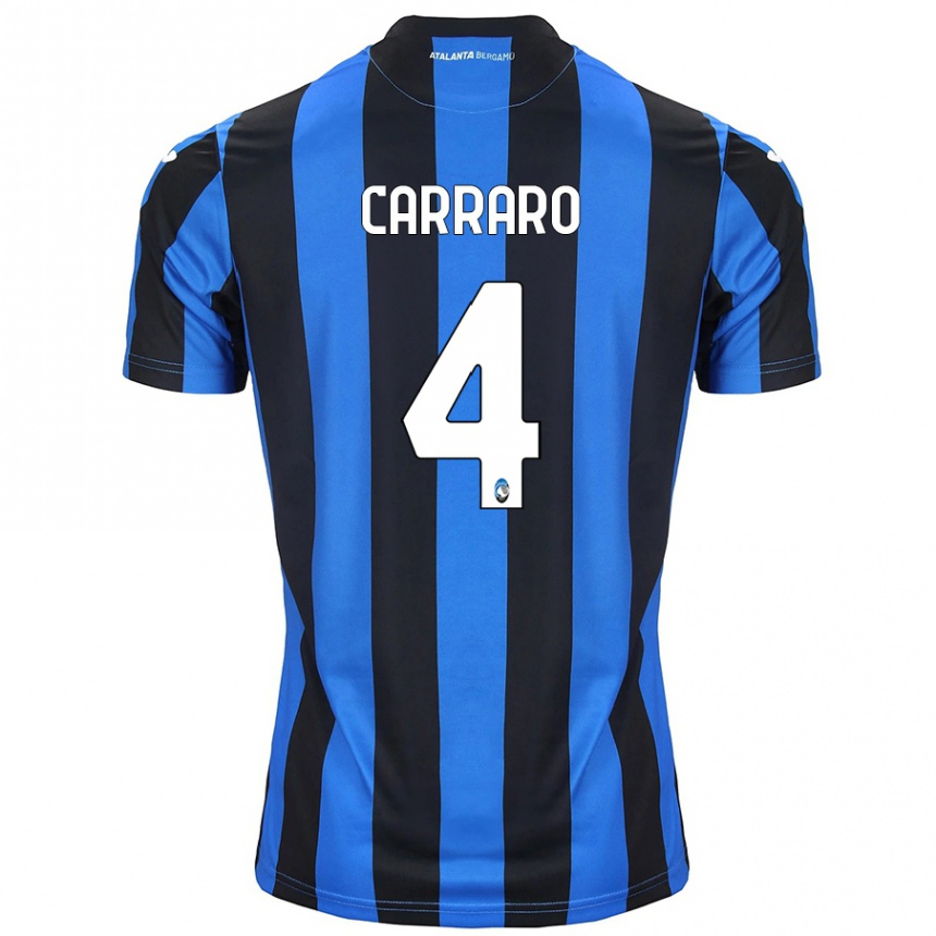 Kids Football Marco Carraro #4 Blue Black Home Jersey 2024/25 T-Shirt