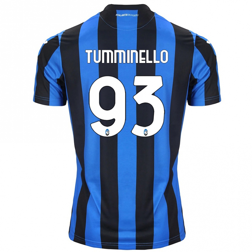 Kids Football Marco Tumminello #93 Blue Black Home Jersey 2024/25 T-Shirt