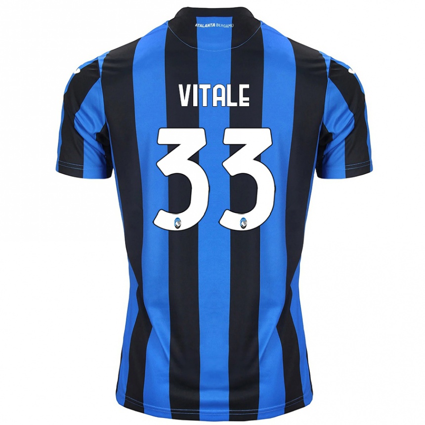 Kids Football Francesca Vitale #33 Blue Black Home Jersey 2024/25 T-Shirt