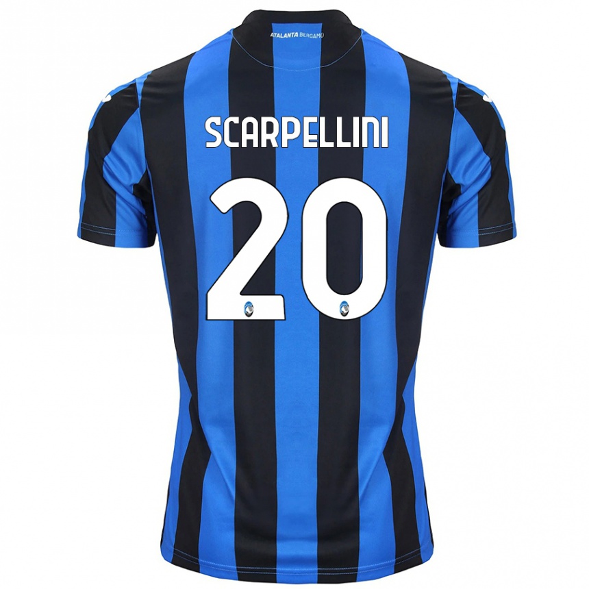 Kids Football Andrea Scarpellini #20 Blue Black Home Jersey 2024/25 T-Shirt