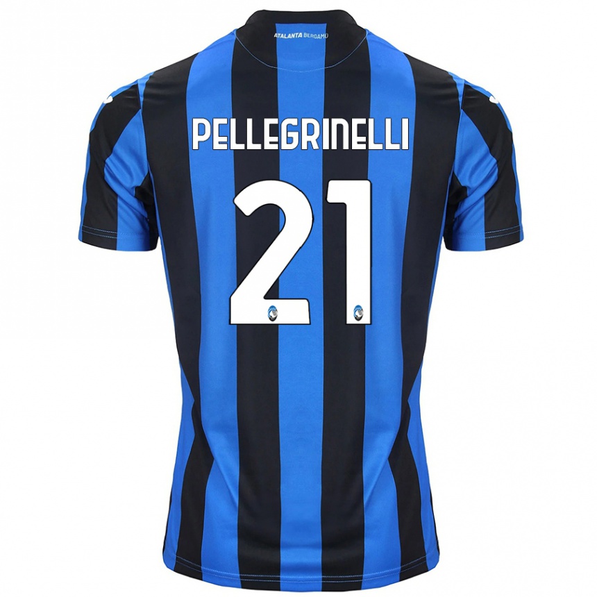 Kids Football Giorgia Pellegrinelli #21 Blue Black Home Jersey 2024/25 T-Shirt