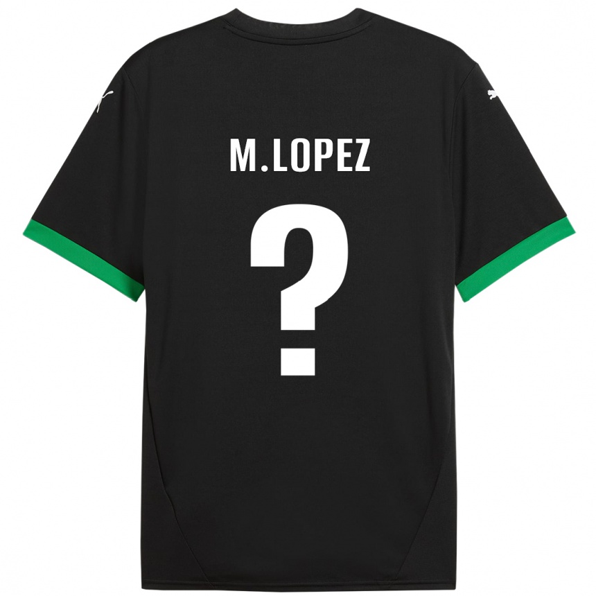 Kids Football Maxime López #0 Black Dark Green Home Jersey 2024/25 T-Shirt