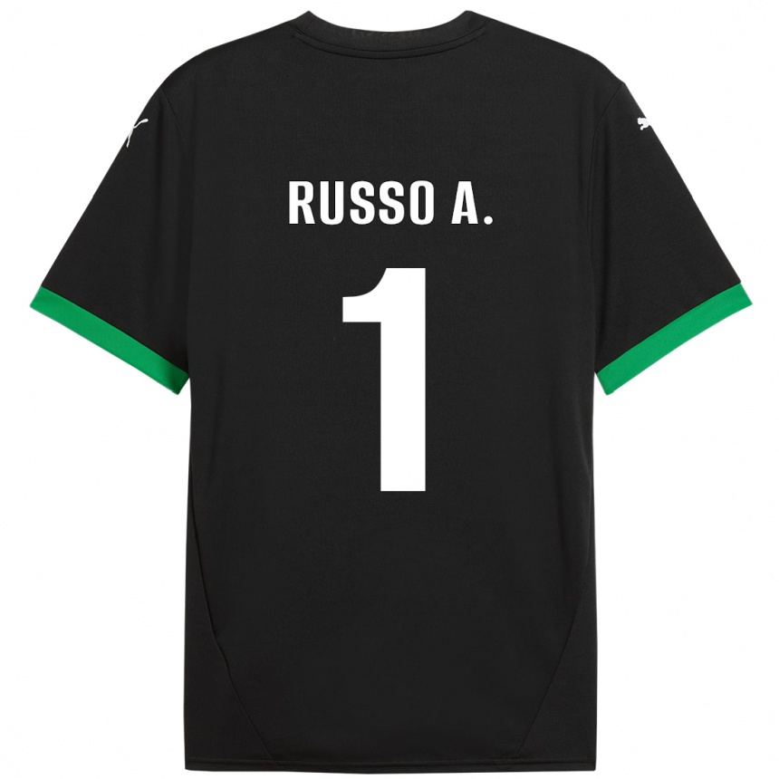 Kids Football Alessandro Russo #1 Black Dark Green Home Jersey 2024/25 T-Shirt